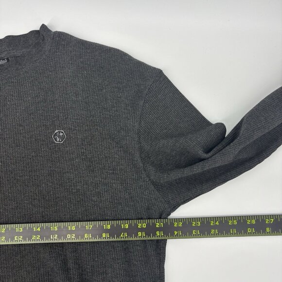 Southpole Gray Long Sleeve Waffle Knit Thermal Shirt Mens Size Large Vintage Y2K - Picture 8 of 10